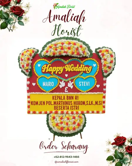 Papan Bunga Pernikahan Blederan